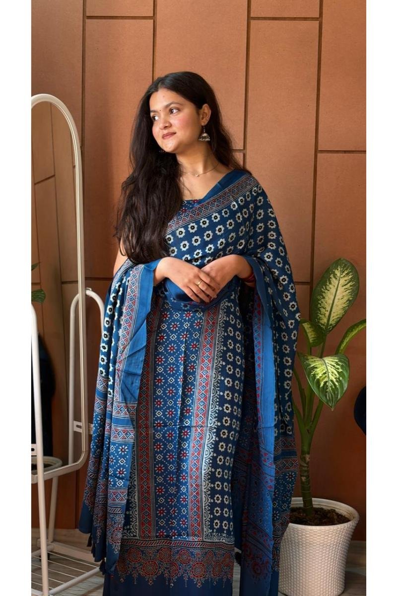 ajrakh modal suit fabircs