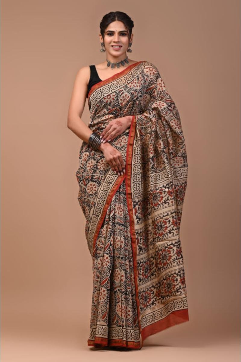 Kalamkari Print Chanderi Sarees