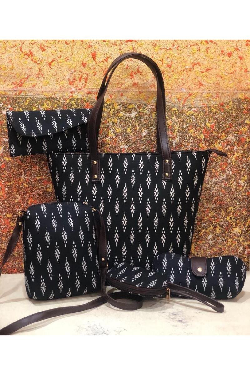 ikkat hand bag combo sets